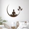 Vinyl Wall Decal Yoga Room Buddha Silhouette Meditation Room Buddhist Meditate Home Zen Studio Decor Spiritual Art Large Calming Stickers (ig4132) Grey view 4