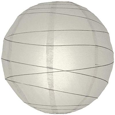 PaperLanternStore.com 20 Inch Gray Irregular Ribbed Paper Lantern (10 PACK)