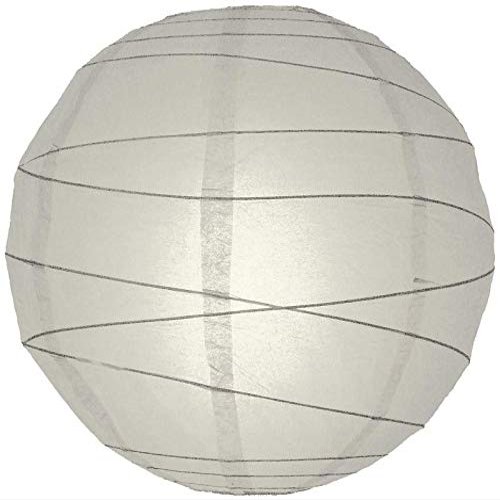 PaperLanternStore.com 20 Inch Gray Irregular Ribbed Paper Lantern (10 PACK)