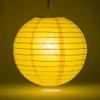 Quasimoon PaperLanternStore.com 16 Inch Yellow Even Ribbing Round Paper Lantern (10 Pack) view 2