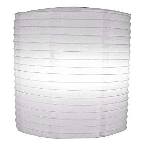 PaperLanternStore.com 8 Inch White Cylinder Paper Lantern (10 PACK)