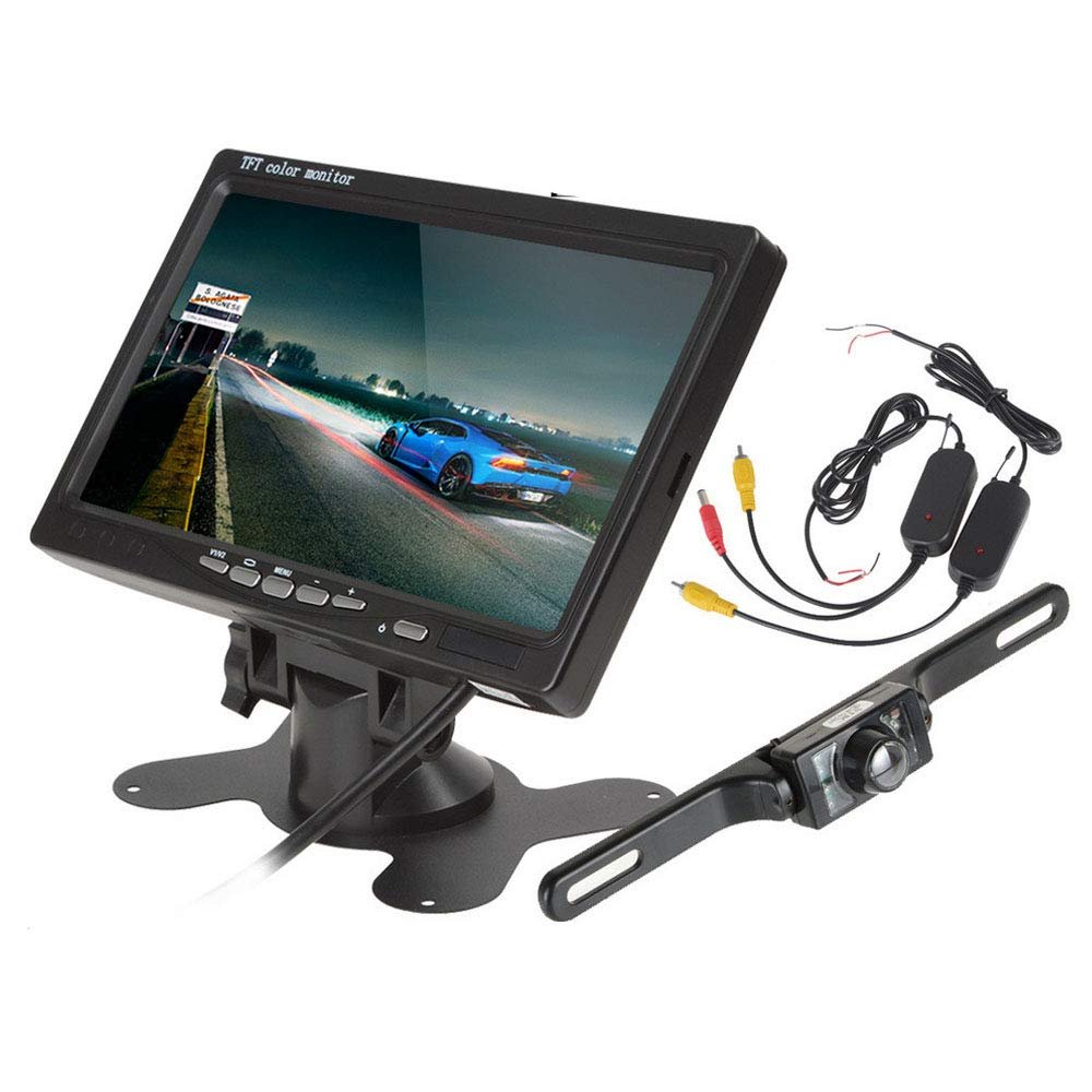 Eaglerich 7 Inch TFT LCD Color Display Screen Monitor +Car Rear View Camera + Wireless Receiver Transmitter