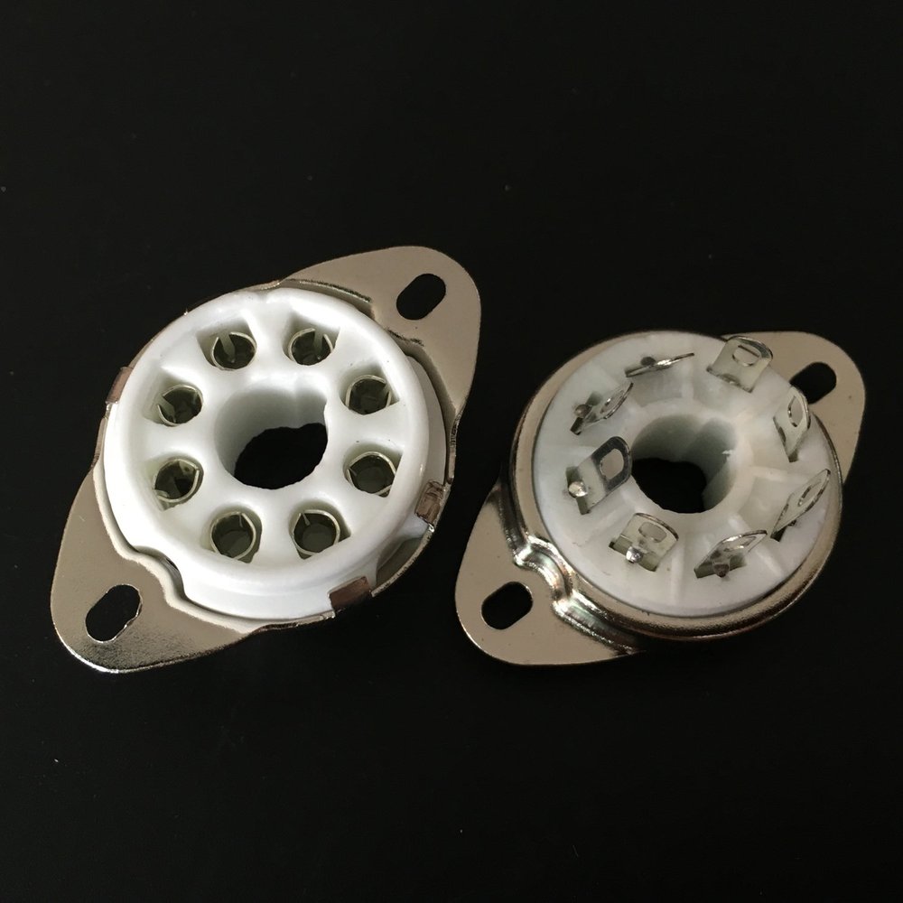 10Pcs 8Pin Ceramic Vacuum Tube Socket Valve Base For VP41 SP42 Audio Amplifier