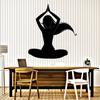 Vinyl Wall Decal Silhouette Meditation Woman Yoga Room Stickers (ig4115) Dark Blue view 1