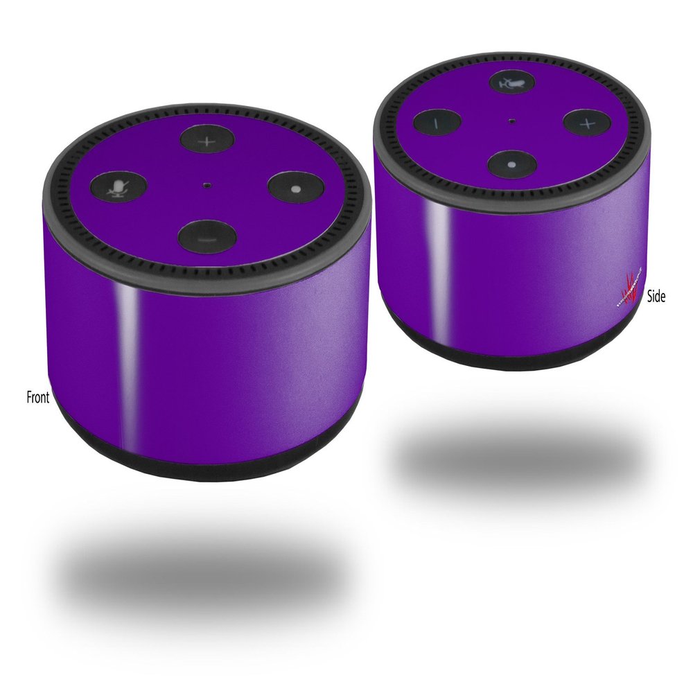 Skin Wrap Decal Set 2 Pack for Amazon Echo Dot 2 - Solids Collection Purple (2nd Generation ONLY - Echo NOT Included)