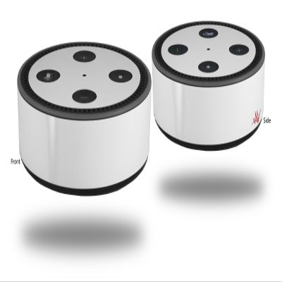 Skin Wrap Decal Set 2 Pack for Amazon Echo Dot 2 - Solids Collection White (2nd Generation ONLY - Echo NOT Included)