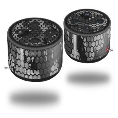 Skin Wrap Decal Set 2 Pack for Amazon Echo Dot 2 - HEX Mesh Camo 01 Gray (2nd Generation ONLY - Echo NOT Included)