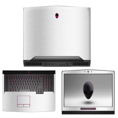 Decalrus - Protective Decal for 2016 Alienware 17 R4 with G Sync (17.3" Screen) Laptop Silver Texture Brushed Aluminum Skin Decal case Cover wrap BA2016alienware17Silver
