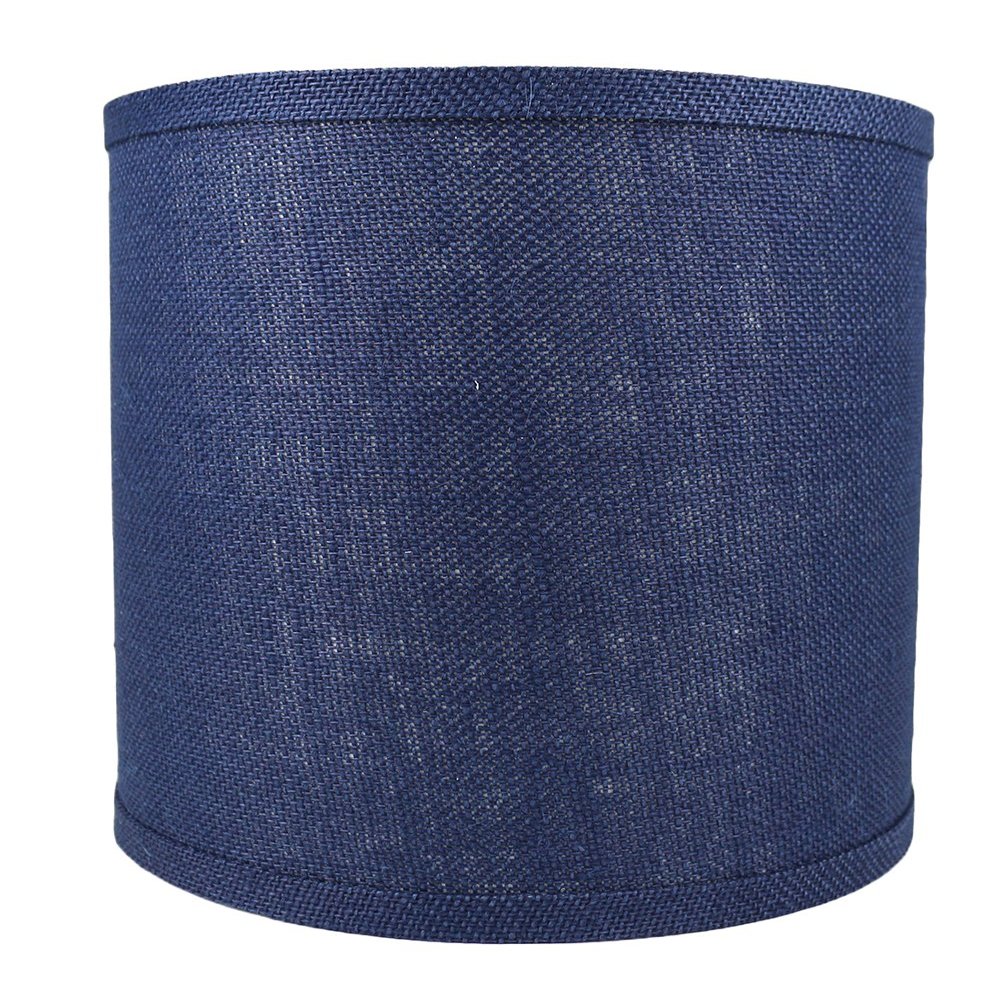 Urbanest Classic Drum Burlap Lampshade, Spider-Fitter, 10 inch Square, Navy Blue