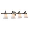 Aspen Creative 62067, Three-Light Metal Bathroom Vanity Wall Light Fixture, 30 1/2" Wide, Transitional Design in Rustic Pewter with White Opal Glass Shade view 1