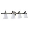 Aspen Creative 62067, Three-Light Metal Bathroom Vanity Wall Light Fixture, 30 1/2" Wide, Transitional Design in Rustic Pewter with White Opal Glass Shade view 2