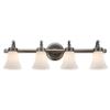 Aspen Creative 62067, Three-Light Metal Bathroom Vanity Wall Light Fixture, 30 1/2" Wide, Transitional Design in Rustic Pewter with White Opal Glass Shade view 3