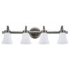 Aspen Creative 62067, Three-Light Metal Bathroom Vanity Wall Light Fixture, 30 1/2" Wide, Transitional Design in Rustic Pewter with White Opal Glass Shade view 4