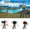 Fotopro Camera Tripod, 51'' Lightweight Portable Travel Tripods for Camera and Phone with 3-Way Head Remote Control Cellphone Holder Travel Bag, Aluminum Phone Tripod Stand for Recording LiveStreaming view 3