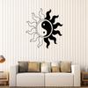 DesignToRefine Vinyl Wall Stickers Sun Yin Yang Zen Asian Art Oriental Decal Mural (175ig) Silver Metallic view 1