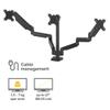 Fellowes Platinum Series Triple Monitor Arm for 27-Inch Monitors, Full Motion, 360 Rotation, VESA Mount with Grommet or Clamp, USB Ports, Ergonomic, Black, 8042601 view 4