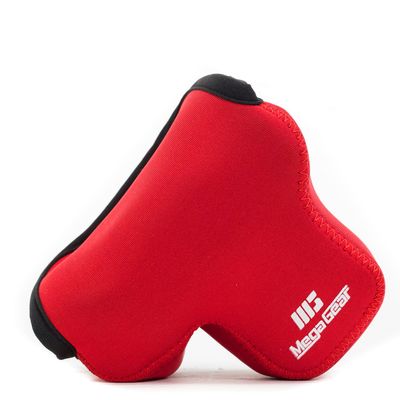 MegaGear Olympus PEN E-PL9, E-PL8 Ultra Light Neoprene Camera Case, with Carabiner - Red - MG1021