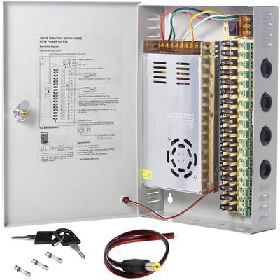 UHPPOTE 18 Channel Power Supply Switch Box CCTV Camera Distribution DC12V 30A Output