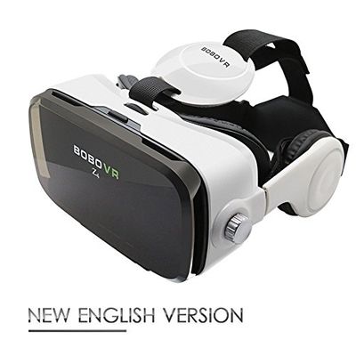 3D VR Virtual Reality Headset 3D Glasses VR BOX with Headphone for 4.0~6.0 Inches IOS Android Smartphones iPhone 6/6 plus, Samsung Galaxy S6 Edge+, Adjustable Focal Distance with earphone eardub