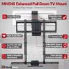 MantelMount MM540 - Above Fireplace Pull Down TV Mount for 44" to 80" Screen TVs to 90 lbs, with Patented auto-straightening, Adjustable Stops, Heat Sensor Handles & Paintable Covers view 3