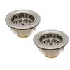 Westbrass Wing Nut Style Large Kitchen Sink Basket Strainer, 2 Pack, Satin Nickel, D2135-07 view 1