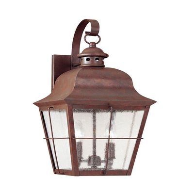 Sea Gull Lighting-Two Light Outdoor-Silver Finish-Clear Seeded Glass Color-LED Lamping Type