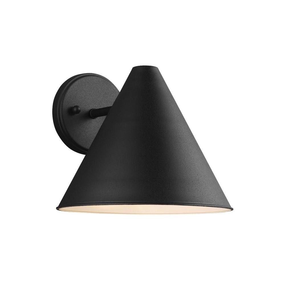Sea Gull Lighting 8538501-12 Crittenden One Outdoor Wall Lantern Outside Lighting, Black Finish