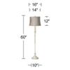 Taupe Gray Shade Vintage Chic Antique White 60" Tall Floor Lamp view 4