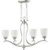 Quorum 664-4-65 Transitional Four Light Island Pendant from Flora Collection in Pewter, Nickel, Silver Finish, 22.00x36.00x5.50 view 2