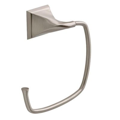 Delta Everly Wall Mount Square Open Towel Ring Bath Hardware Accessory in Brushed Nickel EVE46-BN