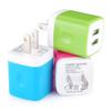 Wall Charger, [3-Pack] 5V/2.1AMP Colorful 2-Port USB Wall Charger Plug view 1