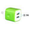 Wall Charger, [3-Pack] 5V/2.1AMP Colorful 2-Port USB Wall Charger Plug view 2