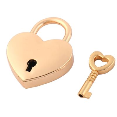 uxcell Metal Heart Shaped Luggage Bag Security Lock Padlock Gold Tone
