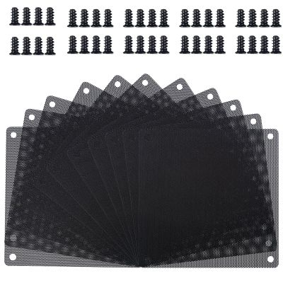 EBOOT 120 mm PC Fan Filters Dust Filter Computer Fan Filter Cooler PVC Black Dustproof Case Cover Computer Mesh 10 Packs with 40 Pieces of Screws