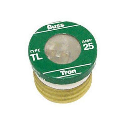 Bussmann TL-25PK4 25 Amp Time Delay, Loaded Link Edison Base Plug Fuse, 125V UL Listed, by Bussmann