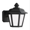 Generation Lighting 89822-12 Brentwood Outdoor Wall Sconce, 1-Light 60 Watts, Black, 10.25 Inch Height, 7 Inch Wide, Die Cast Aluminum Construction, Smooth White Glass Panels view 1