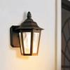 Generation Lighting 89822-12 Brentwood Outdoor Wall Sconce, 1-Light 60 Watts, Black, 10.25 Inch Height, 7 Inch Wide, Die Cast Aluminum Construction, Smooth White Glass Panels view 2
