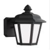 Generation Lighting 89822-12 Brentwood Outdoor Wall Sconce, 1-Light 60 Watts, Black, 10.25 Inch Height, 7 Inch Wide, Die Cast Aluminum Construction, Smooth White Glass Panels view 4