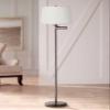 360 Lighting 60 1/2" Tall Beige Drum Bronze Swing Arm Floor Lamp view 2