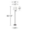 360 Lighting 60 1/2" Tall Beige Drum Bronze Swing Arm Floor Lamp view 3