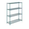 Nexel Poly-Green Adjustable Wire Shelving Unit, 4 Tier, Heavy Duty Commerical Storage Organizer Wire Rack, 18" x 54" x 74", Green view 1