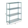 Nexel Poly-Green Adjustable Wire Shelving Unit, 4 Tier, Heavy Duty Commerical Storage Organizer Wire Rack, 18" x 54" x 74", Green view 2
