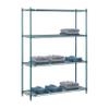 Nexel Poly-Green Adjustable Wire Shelving Unit, 4 Tier, Heavy Duty Commerical Storage Organizer Wire Rack, 18" x 54" x 74", Green view 4