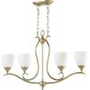 Quorum 664-4-80 Transitional Four Light Island Pendant from Flora Collection in Brass Finish, 36.00 inches view 1