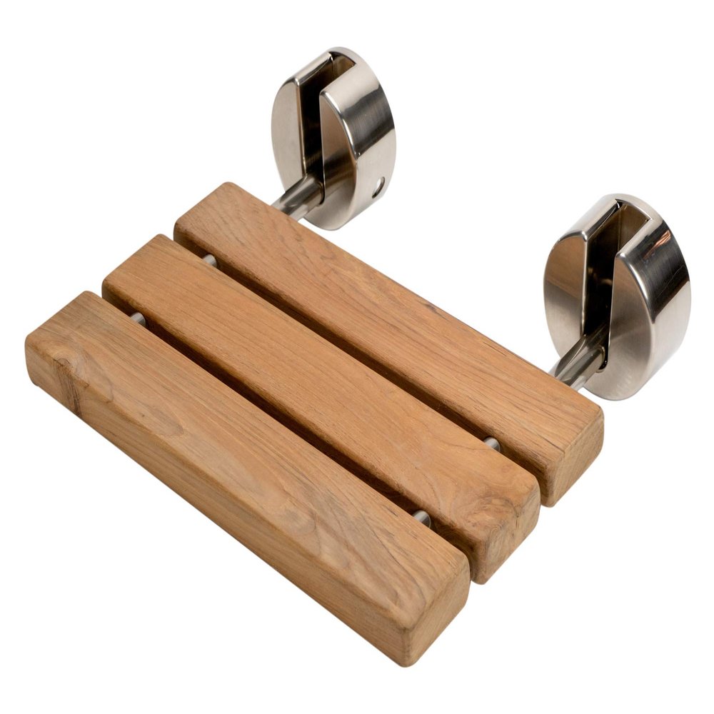 ALFI brand ABS16R-BN Shower Seat, 15.75"L x 13.4"W x 4.25"H, Natural Wood