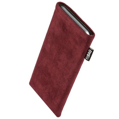 fitBAG Classic Burgundy Custom Tailored Sleeve for LeEco Le Pro 3. Genuine Alcantara Pouch with Integrated Microfibre Lining for Display Cleaning