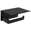 APLusee Toilet Paper Holder with Shelf Matte Black, 304 Stainless Steel Tissue Holder, Wall Mounted view 1