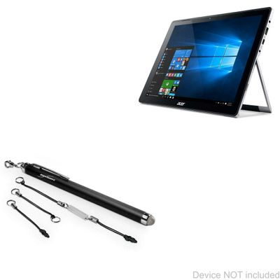 BoxWave Stylus Pen Compatible with Acer Switch Alpha 12 (SA5-271) - EverTouch Capacitive Stylus, Fiber Tip Capacitive Stylus Pen - Jet Black