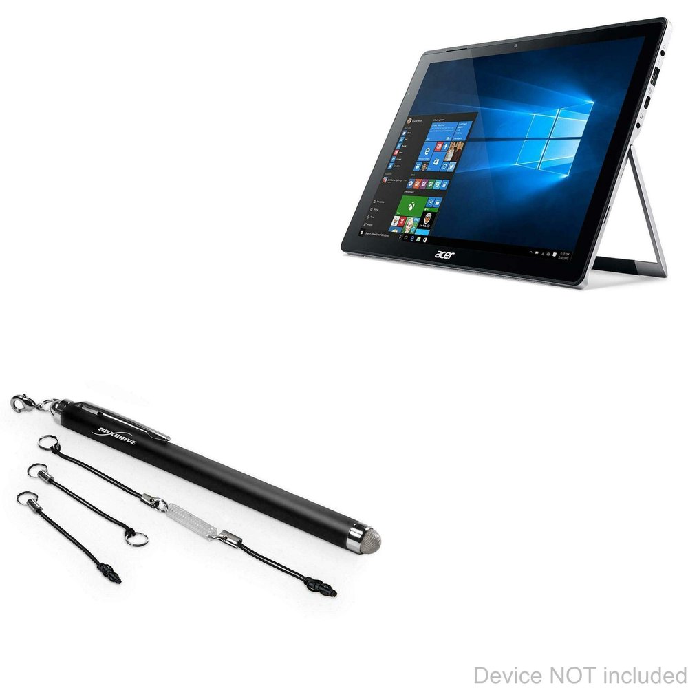 BoxWave Stylus Pen Compatible with Acer Switch Alpha 12 (SA5-271) - EverTouch Capacitive Stylus, Fiber Tip Capacitive Stylus Pen - Jet Black