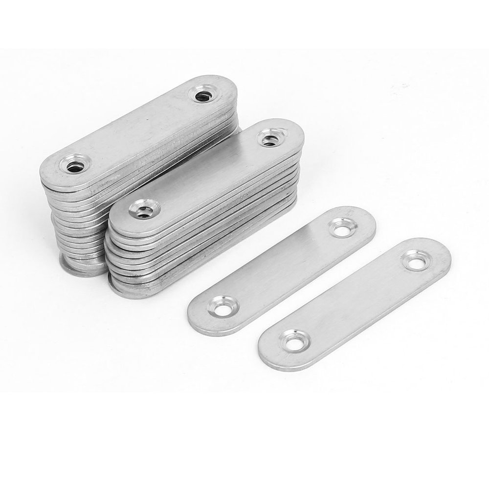 uxcell 60mmx16mmx2mm Stainless Steel Straight Joining Mending Flat Repair Plates 30pcs